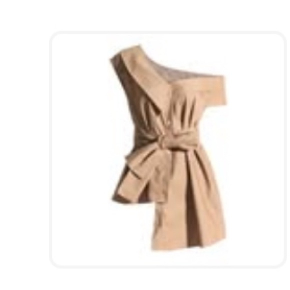 Tan Women's Asymmetric Top